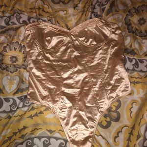 Blush satin tank top body suit